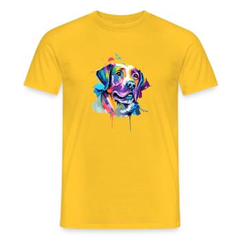 Caniche coloré amour Pop Art Amour des chiens - T-shirt homme - jaune - Devant - AI Model Male 178 dark (178cm)