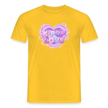 K-Pop Love Herz-Pastell - Männer T-Shirt - Gelb - Vorne - AI Model Male 178 dark (178cm)