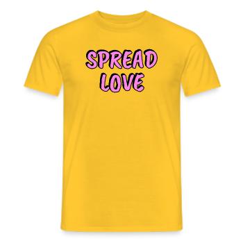 Liebe verbreiten — Pink - Männer T-Shirt - Gelb - Vorne - AI Model Male 178 dark (178cm)