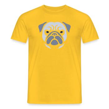 Mops , Hundekopf - Männer T-Shirt - Gelb - Vorne - AI Model Male 178 dark (178cm)
