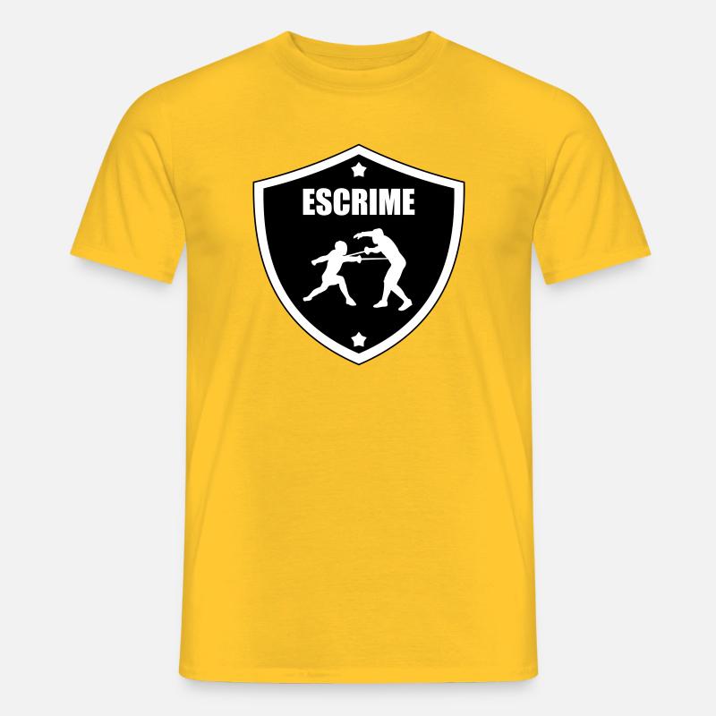 Fechtwappen: das Schild der Teilnehmer - Männer T-Shirt - Gelb