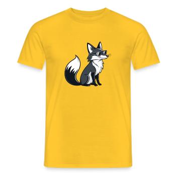Schwarz-Weiß Cooler Fuchs mit Sonnenbrille - Männer T-Shirt - Gelb - Vorne - AI Model Male 178 dark (178cm)