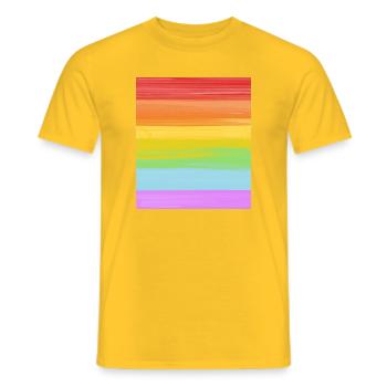 Aquarell Regenbogen – LGBTQ Pride - Männer T-Shirt - Gelb - Vorne - AI Model Male 178 dark (178cm)