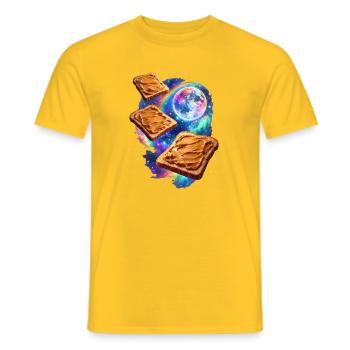 Weltraum Erdnussbutter Toasts - Männer T-Shirt - Gelb - Vorne - AI Model Male 178 dark (178cm)