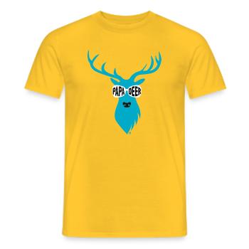 Dad Deer with Sunglasses - turquoise - Men's T-Shirt - yellow - Front - AI Model Male 178 dark (178cm)