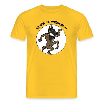 Extra, le malinois ! - T-shirt homme - jaune - Devant - AI Model Male 178 dark (178cm)