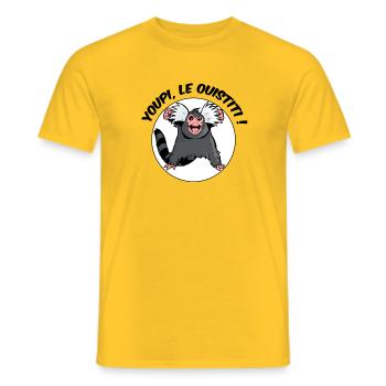 Youpi, le ouistiti ! - T-shirt homme - jaune - Devant - AI Model Male 178 dark (178cm)