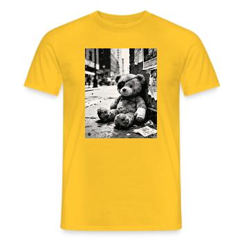 Ours en peluche Urban Noir en ruines - T-shirt homme - jaune - Devant - AI Model Male 178 dark (178cm)