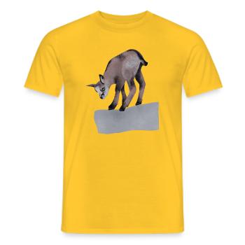 Gams am Fels - Männer T-Shirt - Gelb - Vorne - AI Model Male 178 dark (178cm)