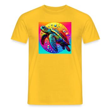 turtle - Men's T-Shirt - yellow - Front - AI Model Male 178 dark (178cm)