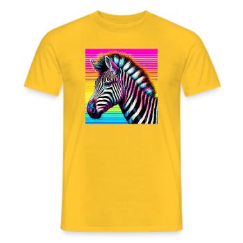 zèbre - T-shirt homme - jaune - Devant - AI Model Male 178 dark (178cm)