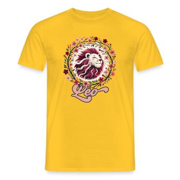 Cercle floral du Lion - T-shirt homme - jaune - Devant - AI Model Male 178 dark (178cm)