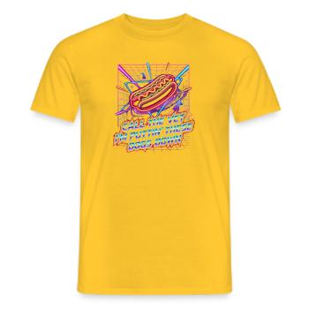 Ruf den Tierarzt an, ich lasse diese Hunde einschl - Männer T-Shirt - Gelb - Vorne - AI Model Male 178 dark (178cm)