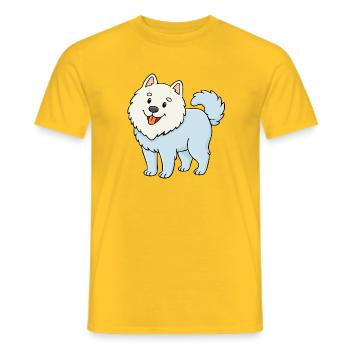 Fuzzy Dog (White/ Comic) - Men's T-Shirt - yellow - Front - AI Model Male 178 dark (178cm)