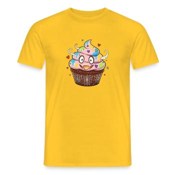 Bunter Cupcake mit Augen & Farben - Männer T-Shirt - Gelb - Vorne - AI Model Male 178 dark (178cm)