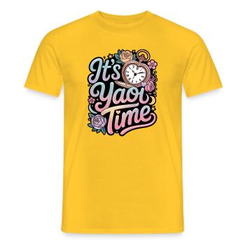It's Yaoi Time - Men's T-Shirt - yellow - Front - AI Model Male 178 dark (178cm)