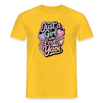 Nur ein Mädchen, das Yaoi liebt. - Männer T-Shirt - Gelb - Vorne - AI Model Male 178 dark (178cm)