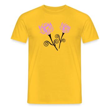 Roses - Men's T-Shirt - yellow - Front - AI Model Male 178 dark (178cm)