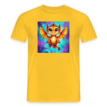 dragon - Men's T-Shirt - yellow - Front - AI Model Male 178 dark (178cm)