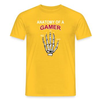Anatomy of a Gamer, für Gamer, WASD - Männer T-Shirt - Gelb - Vorne - AI Model Male 178 dark (178cm)