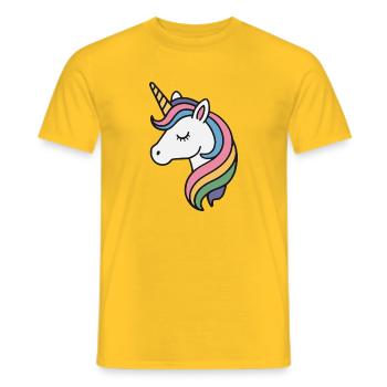 Unicorn Girl - Men's T-Shirt - yellow - Front - AI Model Male 178 dark (178cm)