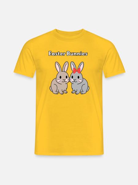 Osterhasen Süßes Hasen-Paar-Shirt - Männer T-Shirt - Gelb