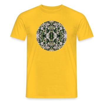 Source du Mandala de la Nature à Nuremberg - T-shirt homme - jaune - Devant - AI Model Male 178 dark (178cm)