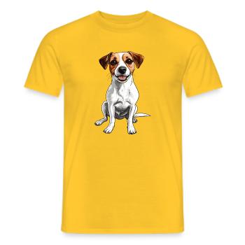 Jack Russell joyeux - T-shirt homme - jaune - Devant - AI Model Male 178 dark (178cm)