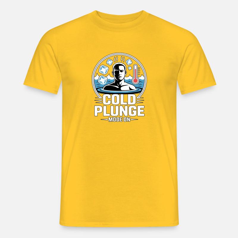 Cold Plunge Mode On Eisbaden - Männer T-Shirt - Gelb