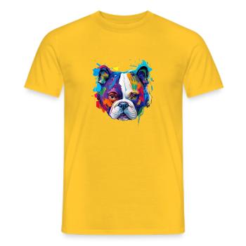 Caniche coloré amour Pop Art Amour des chiens - T-shirt homme - jaune - Devant - AI Model Male 178 dark (178cm)