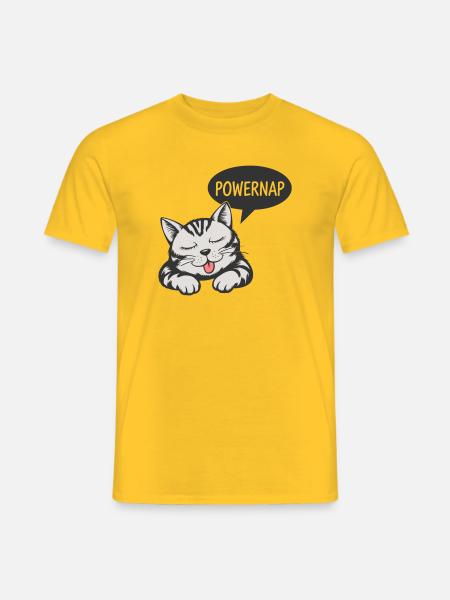Powernap Cat - Sleeping Motif - Men's T-Shirt - yellow