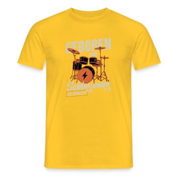 Geboren zum Schlagzeugspielen / Drummer - Männer T-Shirt - Gelb - Vorne - AI Model Male 178 dark (178cm)