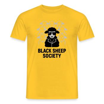 Société du Mouton Noir Black Sheep Society - T-shirt homme - jaune - Devant - AI Model Male 178 dark (178cm)
