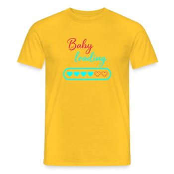 Baby Loading Neon Hearts - Männer T-Shirt - Gelb - Vorne - AI Model Male 178 dark (178cm)