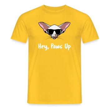 Oriental Shorthair Cat Face Cute Pet Art - Men's T-Shirt - yellow - Front - AI Model Male 178 dark (178cm)