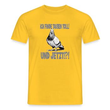  Ich Finde Tauben Toll Und Jetzt Lustiger Tauben - Männer T-Shirt - Gelb - Vorne - AI Model Male 178 dark (178cm)