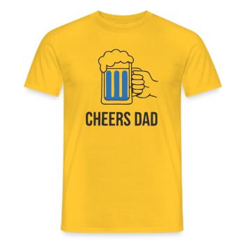 Sociable Cheers Dad Beer Mug - Men's T-Shirt - yellow - Front - AI Model Male 178 dark (178cm)