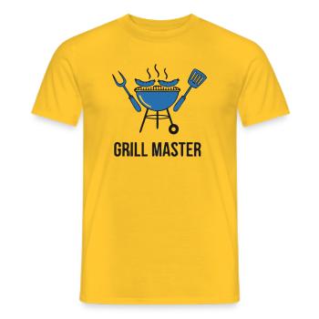 Papa du vrai Maître du Grill - T-shirt homme - jaune - Devant - AI Model Male 178 dark (178cm)