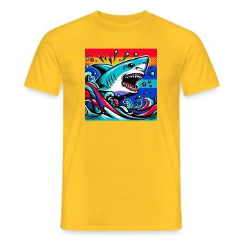 Hai - Männer T-Shirt - Gelb - Vorne - AI Model Male 178 dark (178cm)