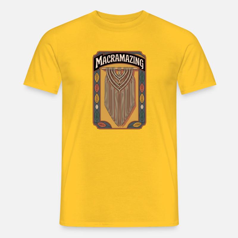 Macrame Awesome | Knot Art Boho - Men’s T-shirt - yellow