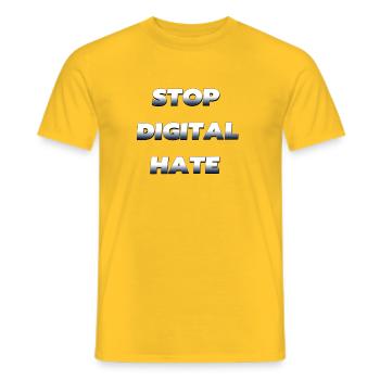 Stop Digital Hate – gegen digitale Gewalt - Männer T-Shirt - Gelb - Vorne - AI Model Male 178 dark (178cm)