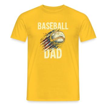 Baseball-Papa USA-Flagge, Vatertag - Männer T-Shirt - Gelb - Vorne - AI Model Male 178 dark (178cm)