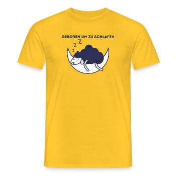 Mondschaf: Geboren zum Schlafen - Männer T-Shirt - Gelb - Vorne - AI Model Male 178 dark (178cm)