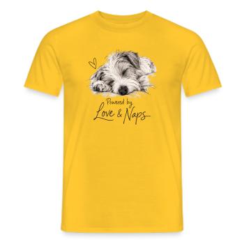 Love & Naps Kromfohrländer - Men's T-Shirt - yellow - Front - AI Model Male 178 dark (178cm)