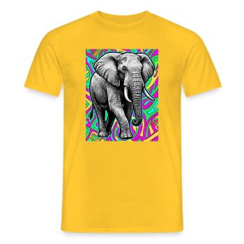 Elefant - Männer T-Shirt - Gelb - Vorne - AI Model Male 178 dark (178cm)