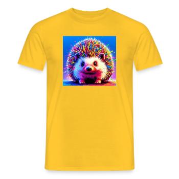 hedgehog - Men's T-Shirt - yellow - Front - AI Model Male 178 dark (178cm)