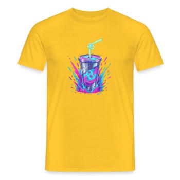 Neon-Swirler Becher Splash - Männer T-Shirt - Gelb - Vorne - AI Model Male 178 dark (178cm)