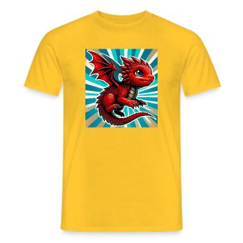 Drache - Männer T-Shirt - Gelb - Vorne - AI Model Male 178 dark (178cm)