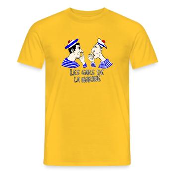 LES GARS DE LA NARINE ! - humour marin décalé - T-shirt homme - jaune - Devant - AI Model Male 178 dark (178cm)