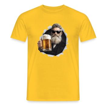 John Brown Come Out T-Shirt Beer - Men's T-Shirt - yellow - Front - AI Model Male 178 dark (178cm)